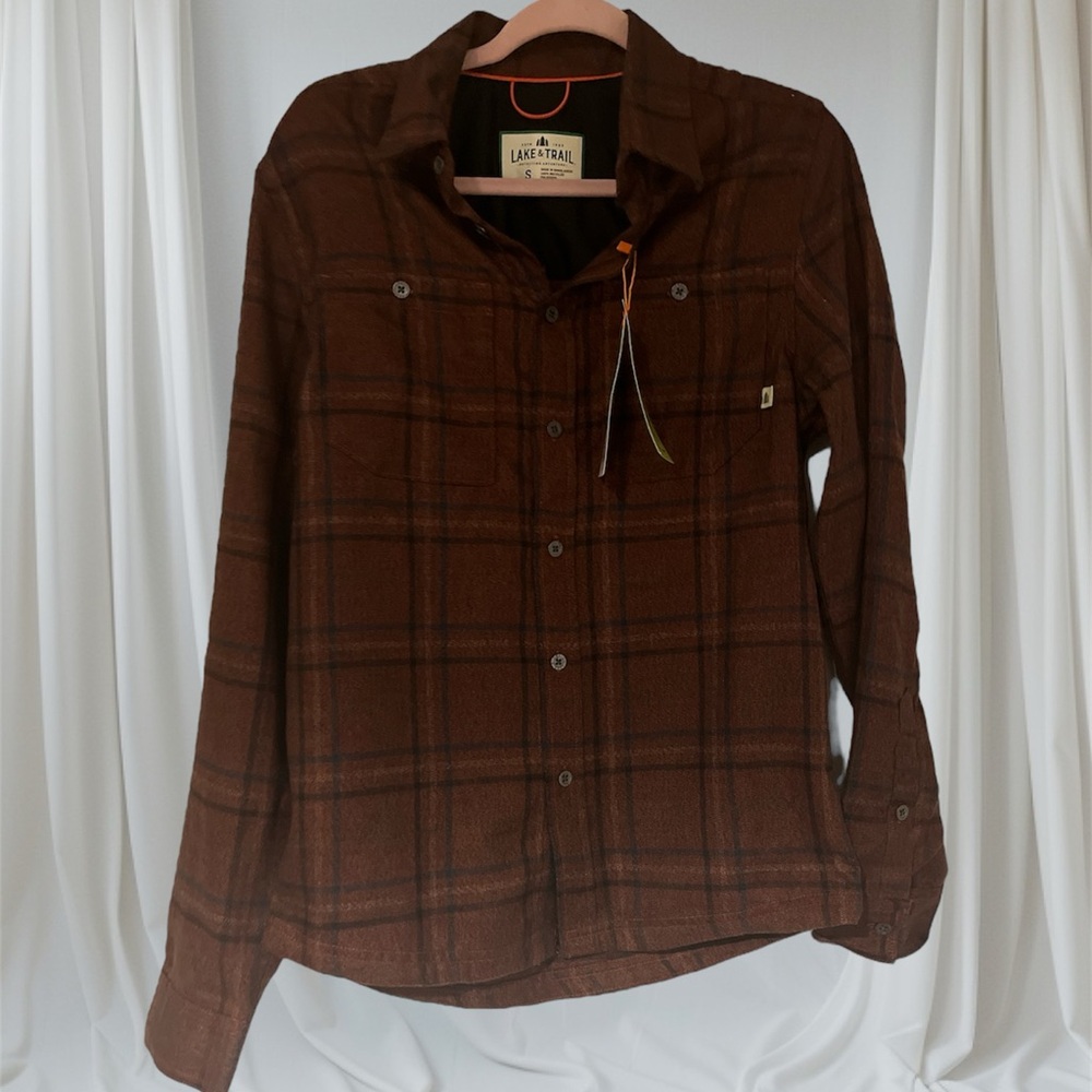 Men's Brown Plaid Shirt